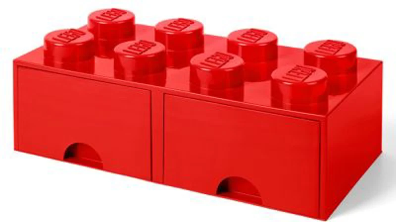 Cutie depozitare LEGO 2x4 cu sertare rosu