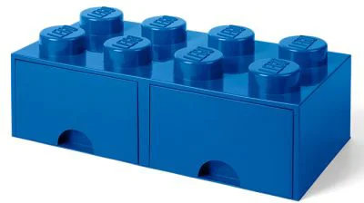 Cutie depozitare LEGO 2x4 cu sertare albastru 40061731