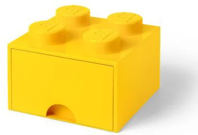 Cutie depozitare LEGO 2x2 cu sertar galben