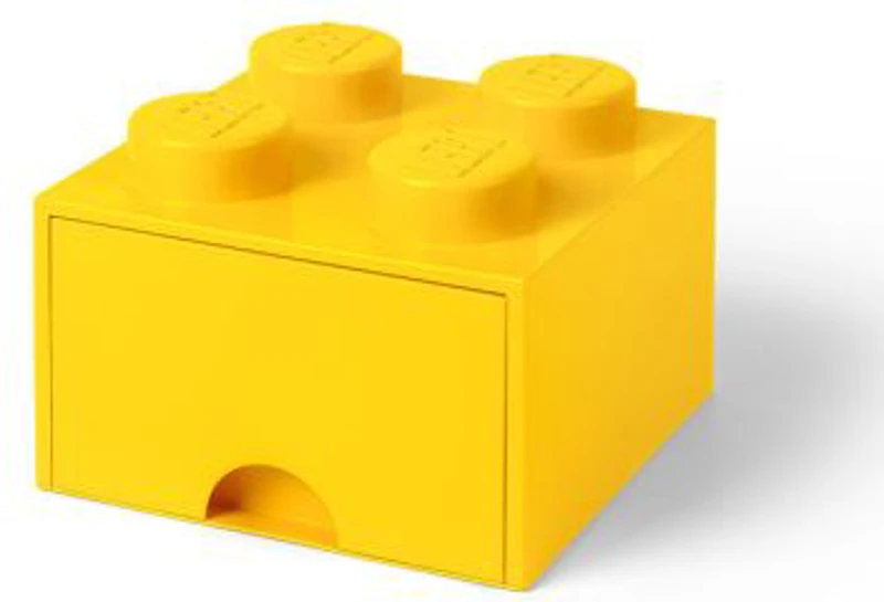 Cutie depozitare LEGO 2x2 cu sertar galben