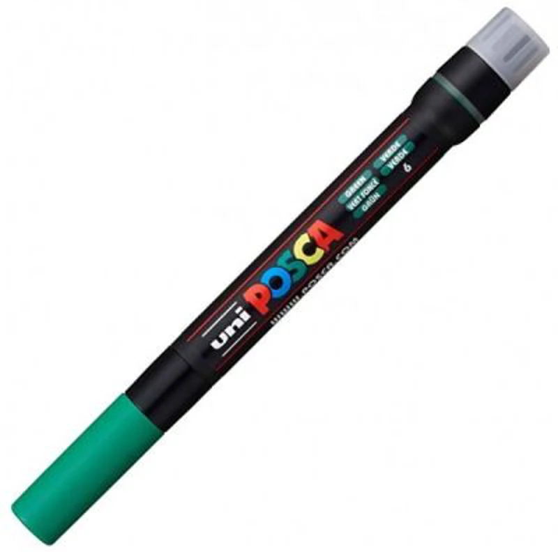 Marker pensula UNI Brush PCF-350, K, verde, Posca (M428)
