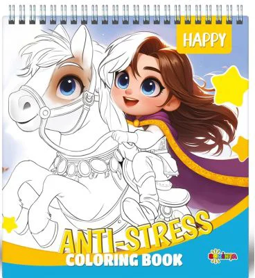 Anti-stress. Coloring book. Happy