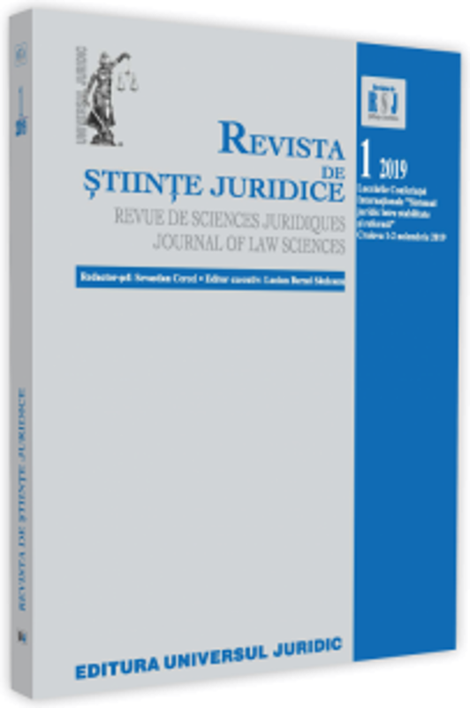 Revista de stiinte juridice nr. 1/2019