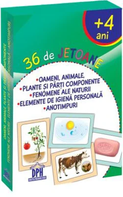 36 de jetoane. Oameni, animale, plante si parti componente, fenomene ale naturii, elemente de igiena personala, anotimpuri