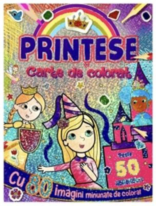 Printese. Carte de colorat cu 50 de abtibilduri