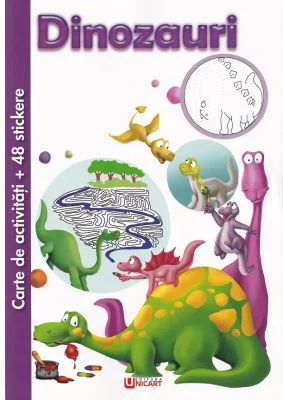 Carte de activitati cu 48 stickere. Dinozauri