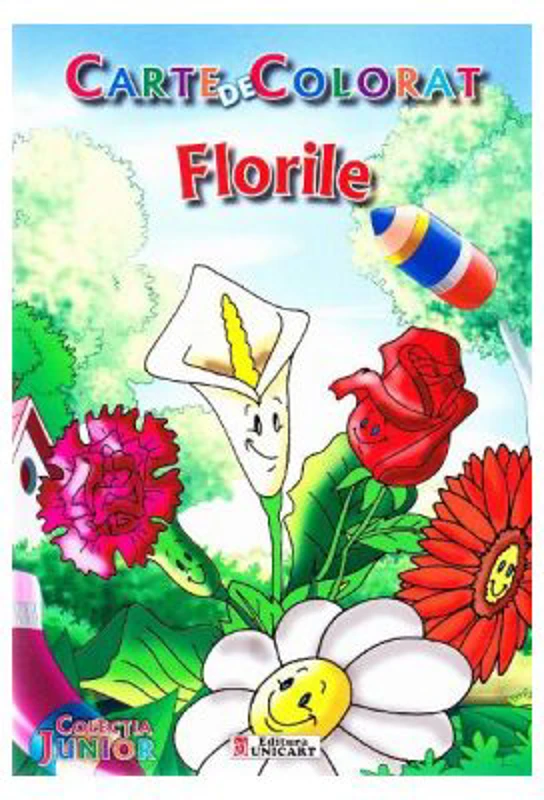 Flori. Carte de colorat