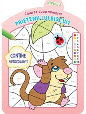 Colorez dupa numere. Prietenii lui Biscuit. Nivelul 3