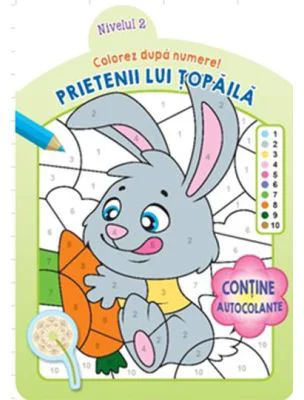 Colorez dupa numere. Prietenii lui Topaila. Nivelul 2
