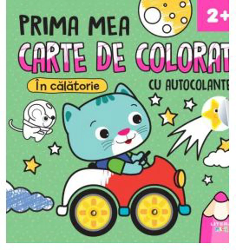 Prima mea carte de colorat cu autocolante. In calatorie