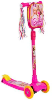 Trotineta cu 3 roti Barbie cu ghiozdan, As Games