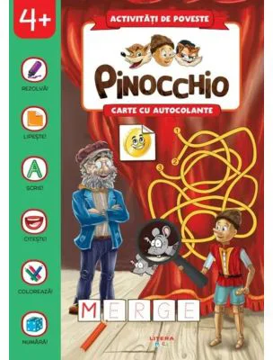 Activitati de poveste. Pinocchio. Carte cu autocolante