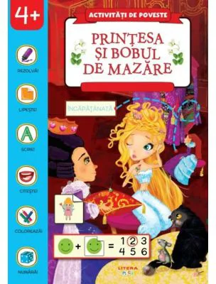 Activitati de poveste. Printesa si bobul de mazare. Carte cu autocolante