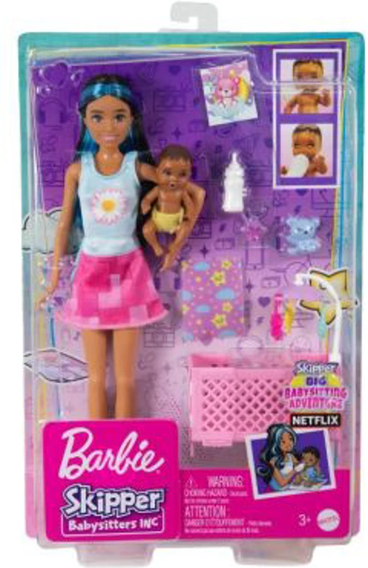 Papusa mamica bruneta cu bebelus, Barbie