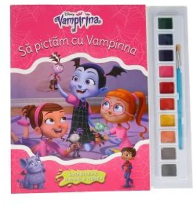Sa pictam cu Vampirina. Carte de colorat cu pensula si acuarele