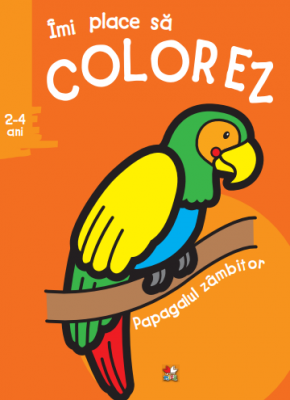 Imi place sa colorez. Papagalul zambitor (2-4 ani)