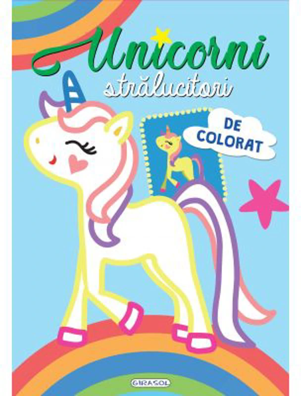 Unicorni stralucitori de colorat (bleu)