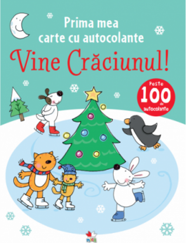 Prima mea carte cu autocolante. Vine Craciunul!