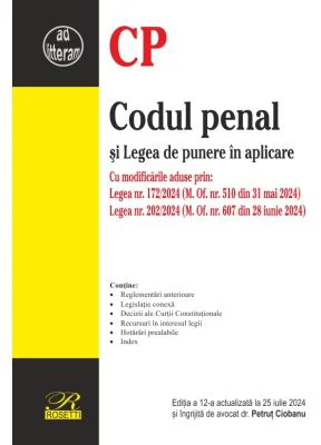 Codul penal si Legea de punere in aplicare - Petrut Ciobanu