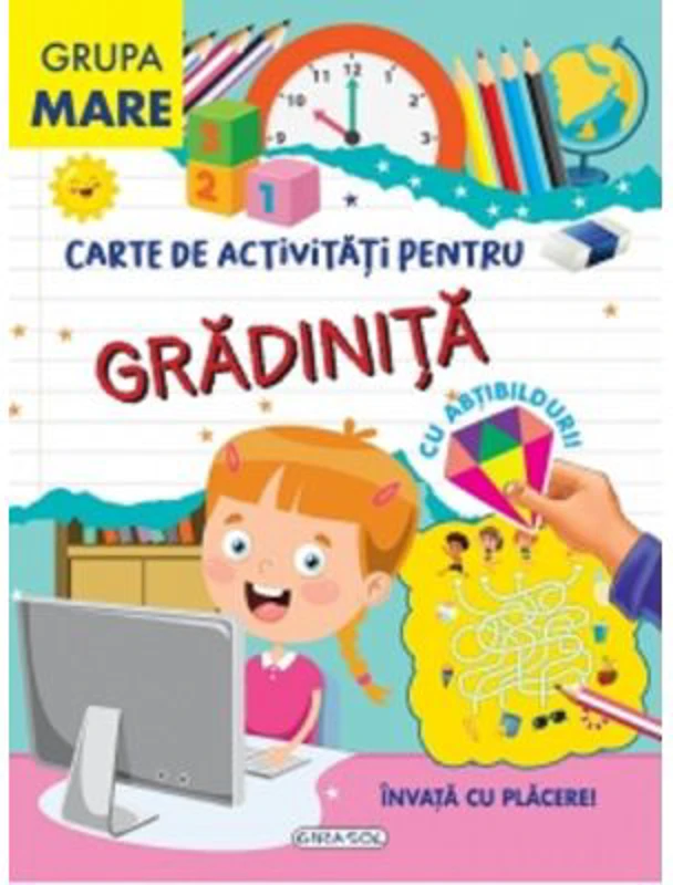 Carte de activitati pentru gradinita, cu abtibilduri. Grupa mare