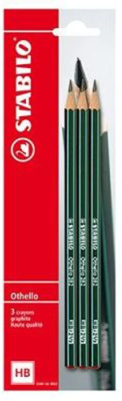 Creion grafit Stabilo HB fara radiera 3 buc./set
