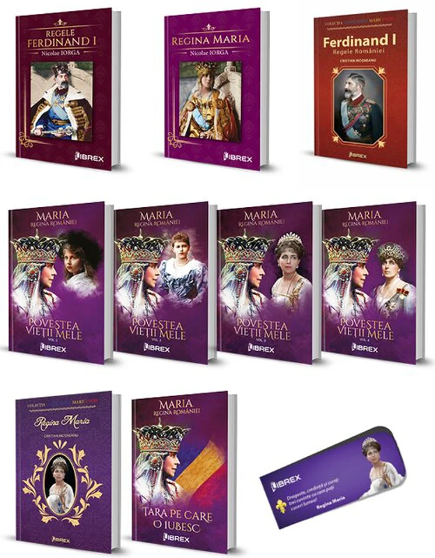 Pachet Ferdinand I si Regina Maria. Set 9 carti + Semn de carte