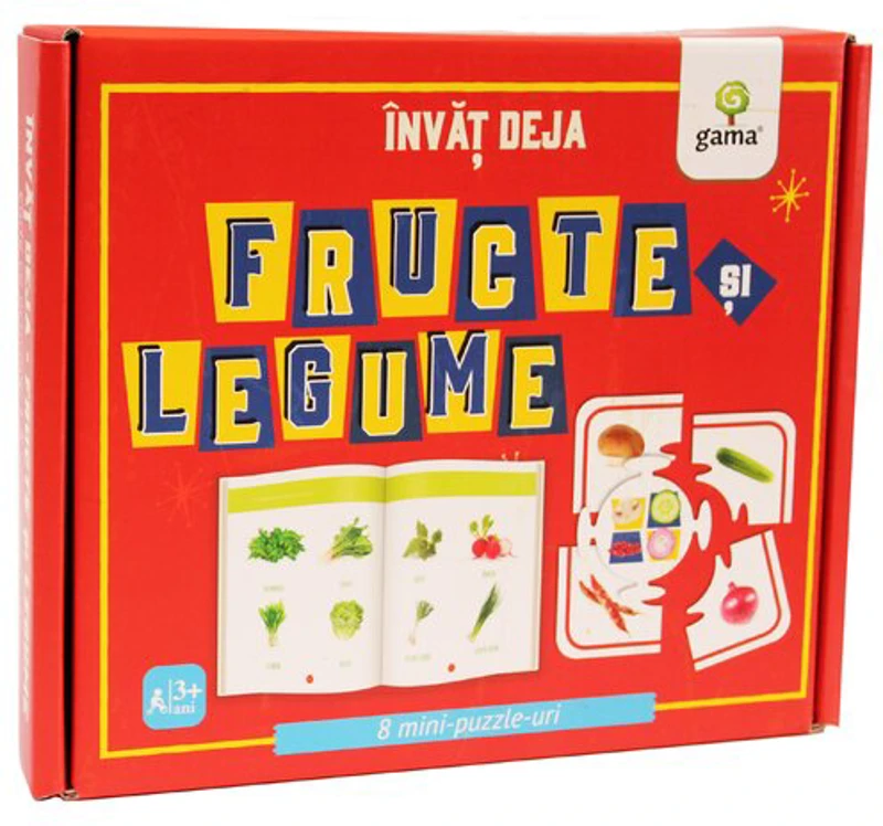 Invat deja fructe si legume. 8 mini-puzzle-uri