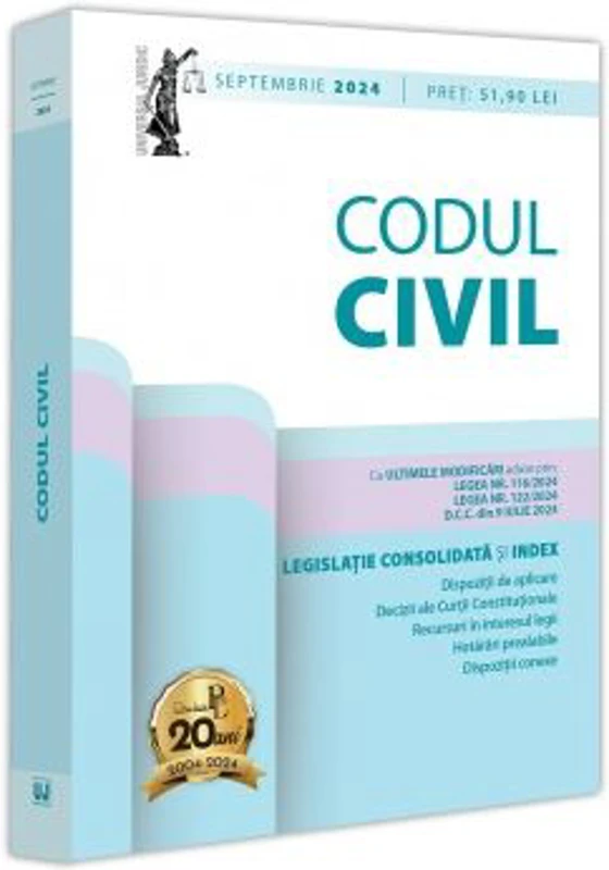 Codul civil septembrie 2024. Editie tiparita pe hartie alba - Dan Lupascu