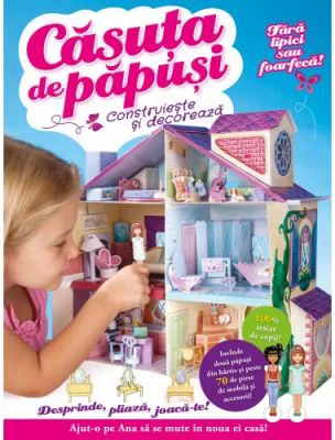 Casuta de papusi. Construieste si decoreaza. Fara lipici sau foarfeca