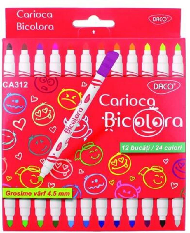 Carioci Daco 12 culori bicolor - CA312 - ***