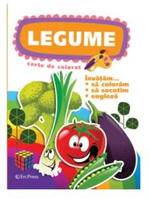 Legume. Carte de colorat. Învățăm... să colorăm, exerciții grafice, engleză - Paperback brosat - *** - Erc Press