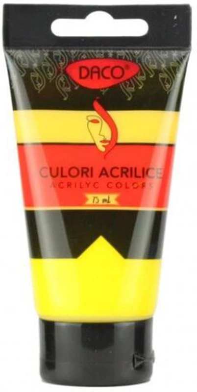 Culori acril 75 ml DACO, galben mediu - ***