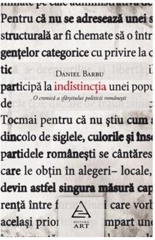 Indistincţia - Paperback - Daniel Barbu - Art