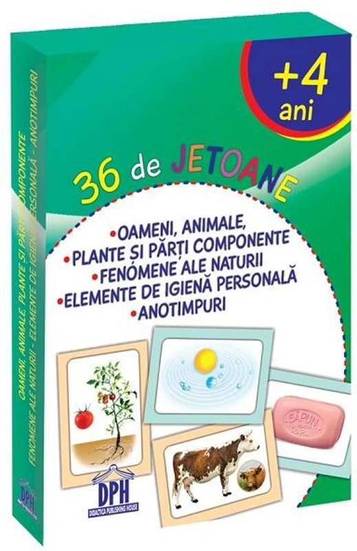 36 de jetoane - Oameni, animale, plante și părți componente, fenomene ale naturii, elemente de igienă personală, anotimpuri - Paperback - *** - Didactica Publishing House