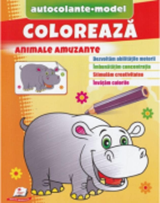 Coloreaza animale amuzante. Autocolante model
