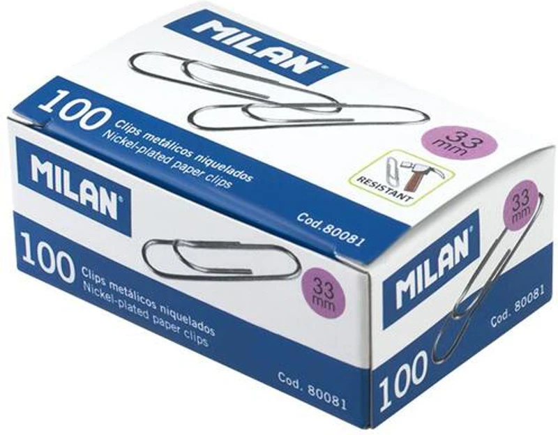 Cutie 100 agrafe nichelate Milan 33 mm
