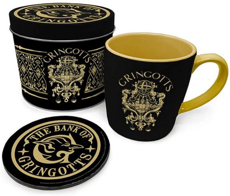 Set de cană 370 ml și coaster cu cutie Harry Potter - Gringotts