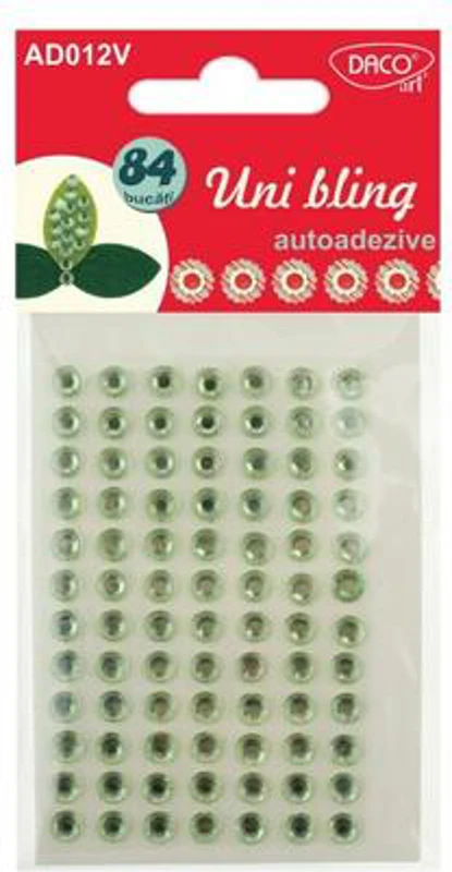 Acesorii de craft: Autoadezive Uni Bling DACO, 84 bucăți, diamant verde - AD012V - ***