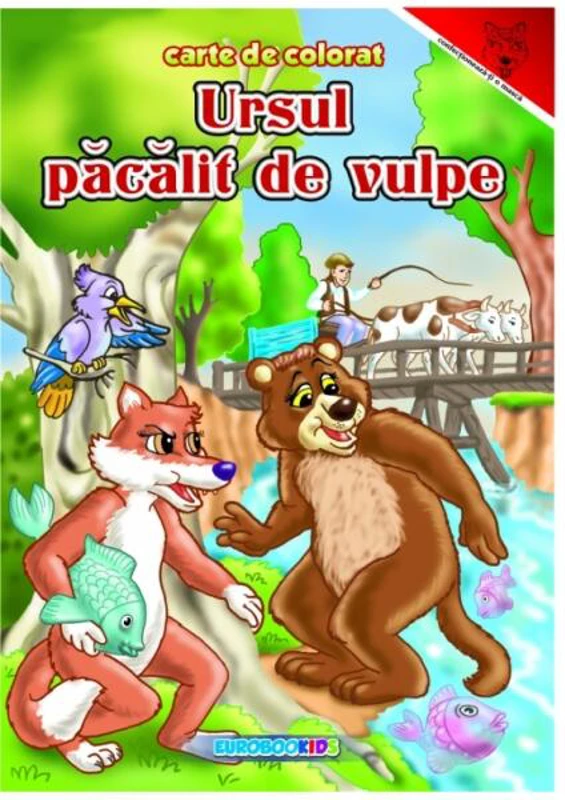 Ursul păcălit de vulpe. Carte de colorat - Paperback - Eurobookids
