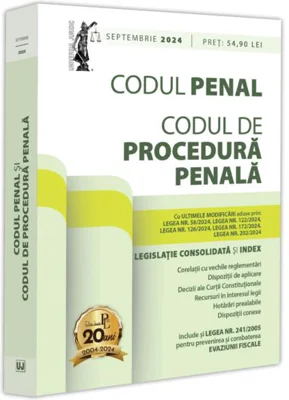 Codul penal și codul de procedură penală: septembrie 2024 - Paperback brosat - Dan Lupaşcu - Universul Juridic