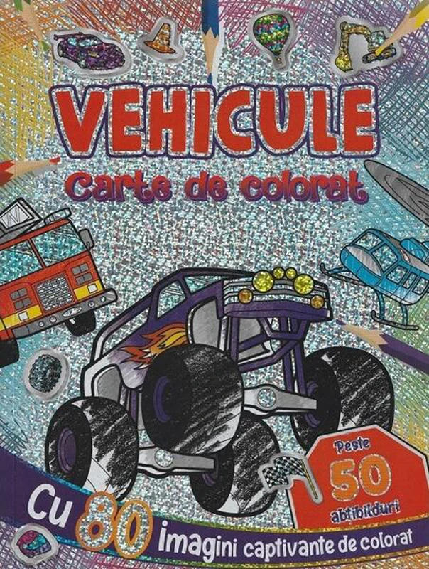 Vehicule. Carte de colorat cu peste 50 abțibilduri - Paperback - Flamingo