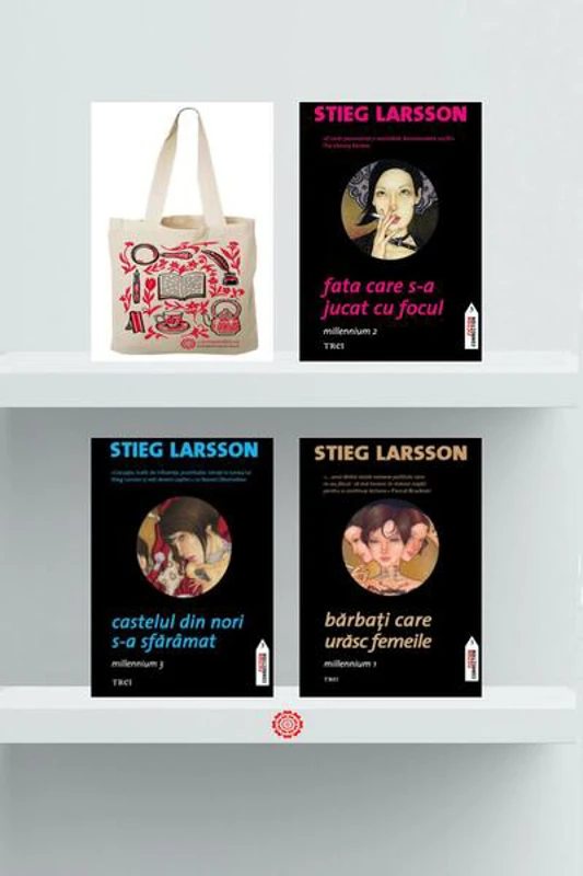 Pachet Stieg Larsson – Seria Millennium + Sacoșa Comorile cititorului - Paperback brosat - Stieg Larsson - Trei