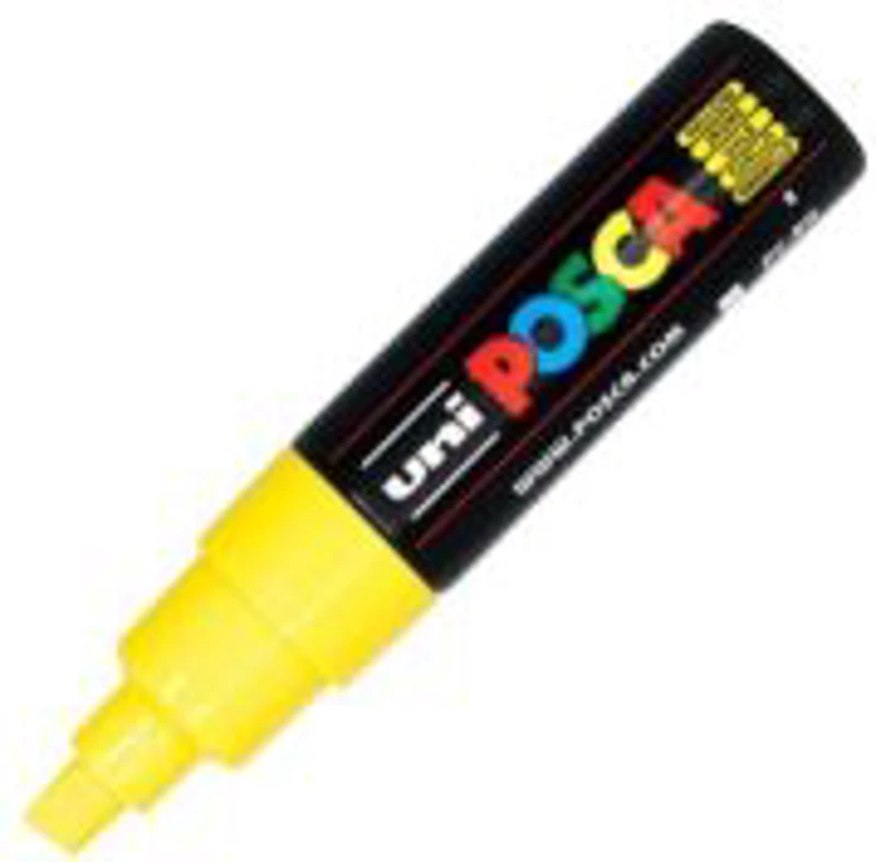 Marker UNI PC-8K 8. 0 mm, varf tesit, galben, Posca