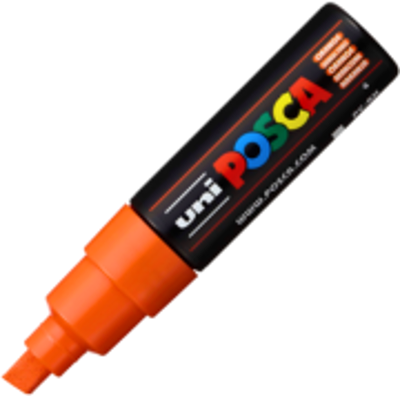 Marker UNI PC-8K 8. 0 mm, varf tesit, portocaliu inchis, Posca
