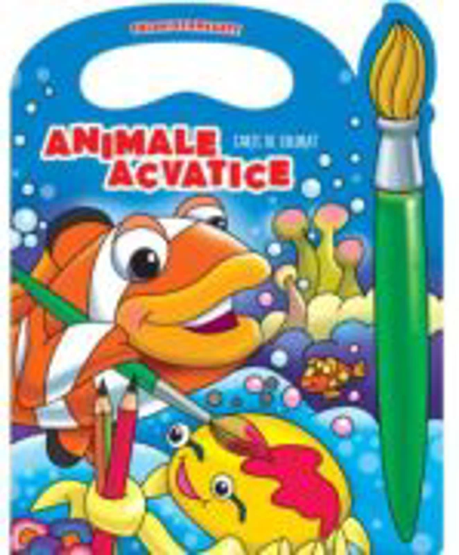 Carte de colorat. Animale acvatice