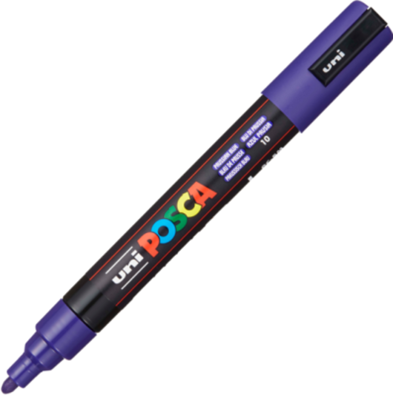 Marker UNI PC-5M 1. 8-2. 5 mm, albastru de Prusia, Posca