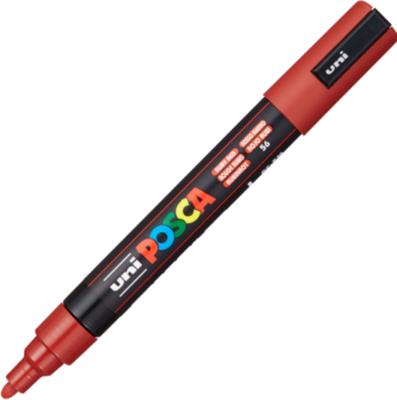 Marker UNI PC-5M 1. 8-2. 5 mm, rosu rubin, Posca (M1406)