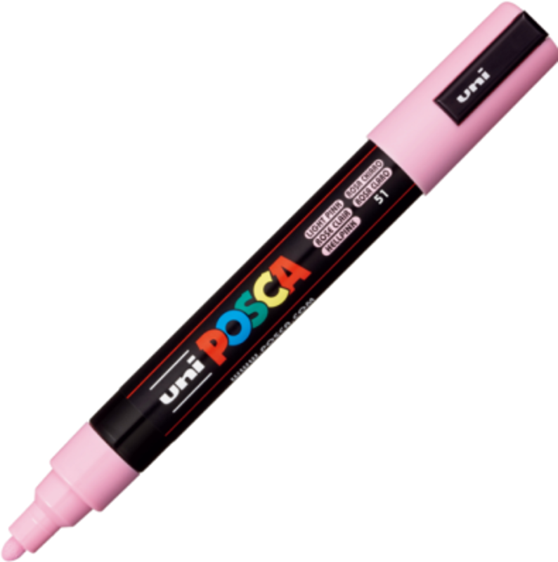 Marker UNI PC-5M 1. 8-2. 5 mm, roz deschis, Posca (M638)