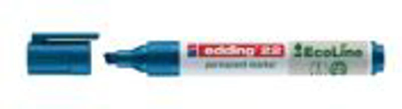 Marker permanent Edding 22 Ecoline, corp plastic, varf tesit 1-5 mm, albastru