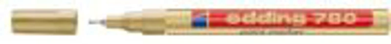 Marker permanent Edding 780, cu vopsea, corp aluminiu, varf rotund, 0. 8 mm, auriu